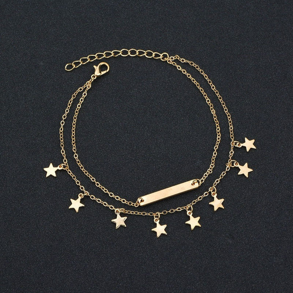 Dual-layer Star Pendant Anklet