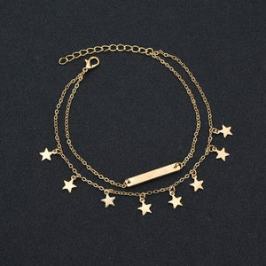 Dual-layer Star Pendant Anklet