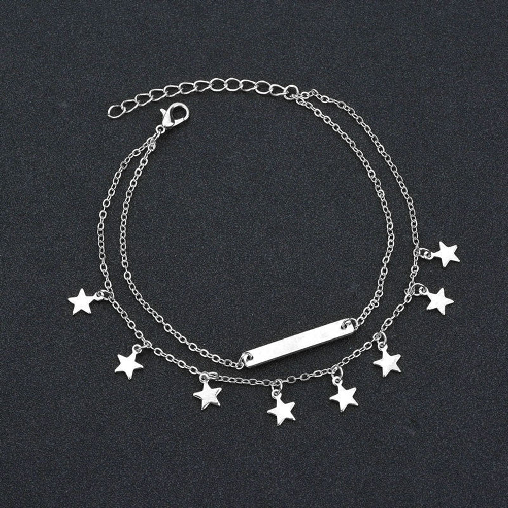 Dual-layer Star Pendant Anklet