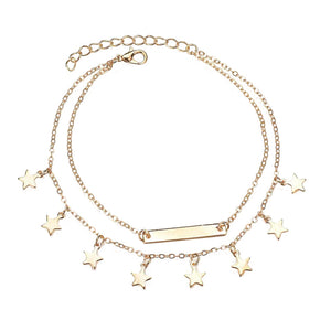 Dual-layer Star Pendant Anklet