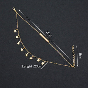 Dual-layer Star Pendant Anklet