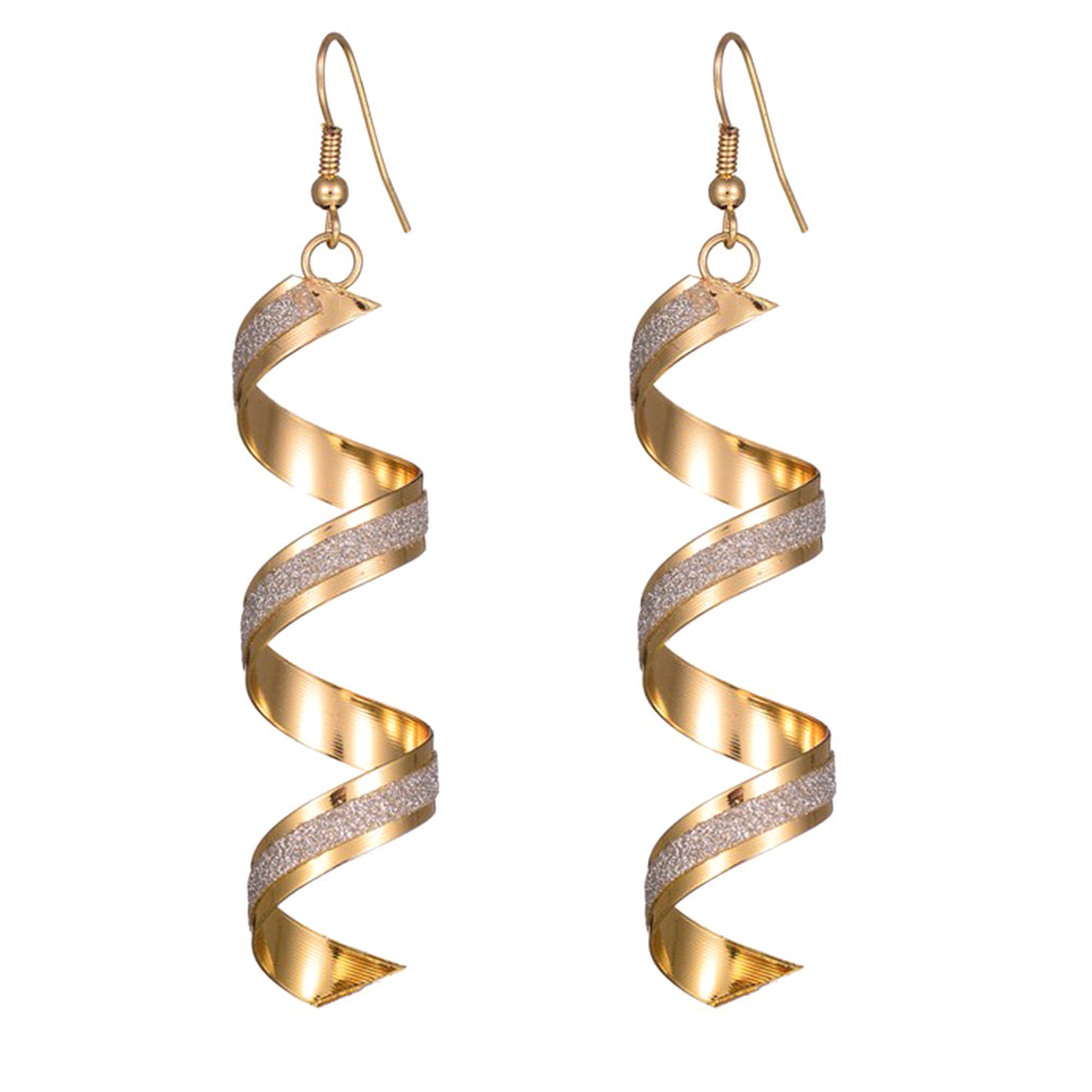 Female Sequins Spiral Pendant Hook Earrings