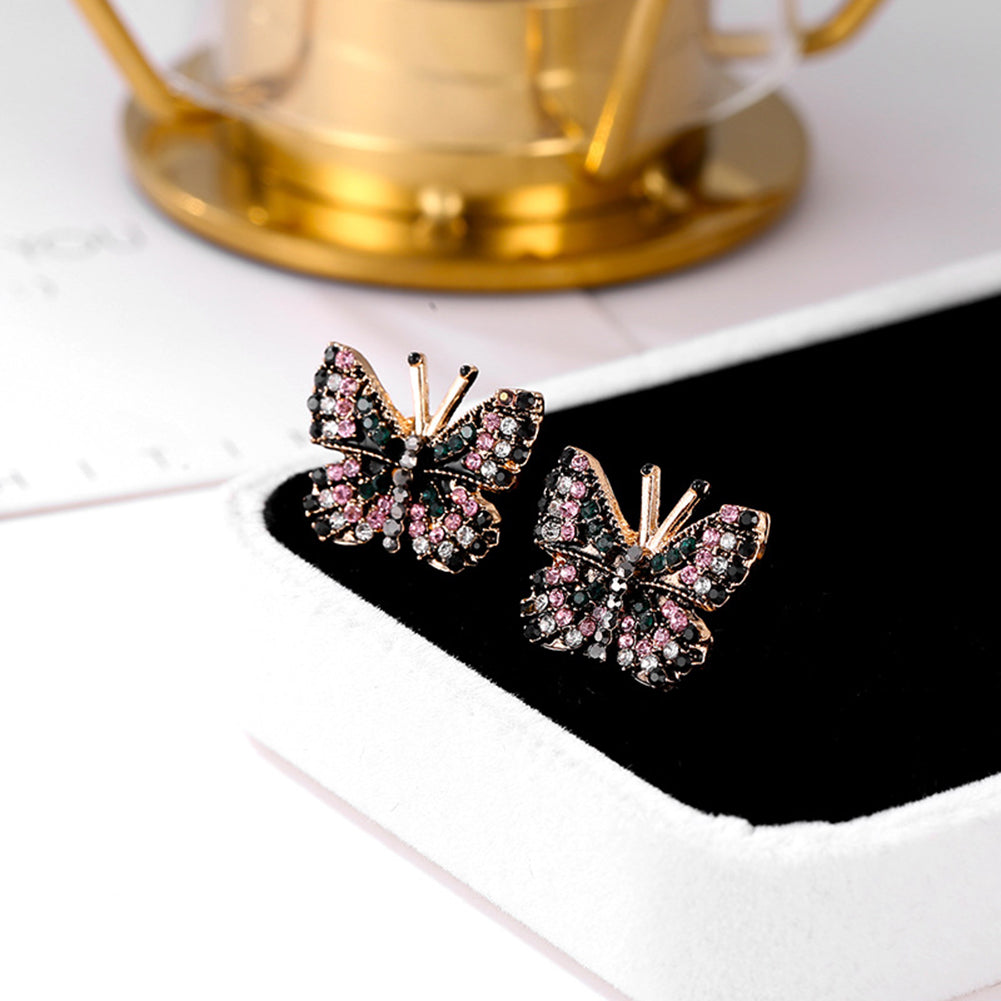 Rhinestone Butterfly Stud Earrings