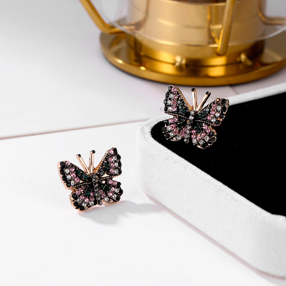 Rhinestone Butterfly Stud Earrings