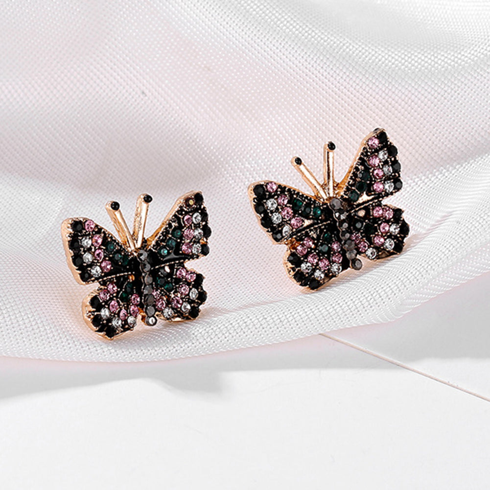 Rhinestone Butterfly Stud Earrings