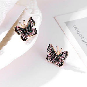 Rhinestone Butterfly Stud Earrings