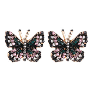 Rhinestone Butterfly Stud Earrings