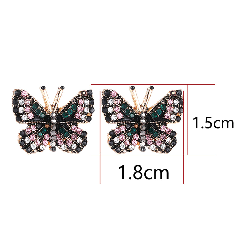 Rhinestone Butterfly Stud Earrings