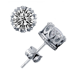 Silver Plated Cubic Zirconia Ear Studs